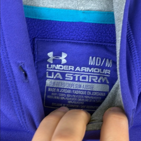 Under Armour Storm Vibrant Purple Hoodie with Teal and Gray Logo Size Medium - Picture 3 of 12